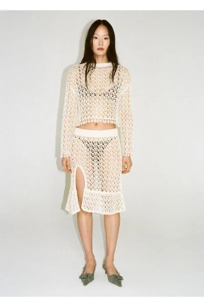 Cotton Crochet Sweater - 5