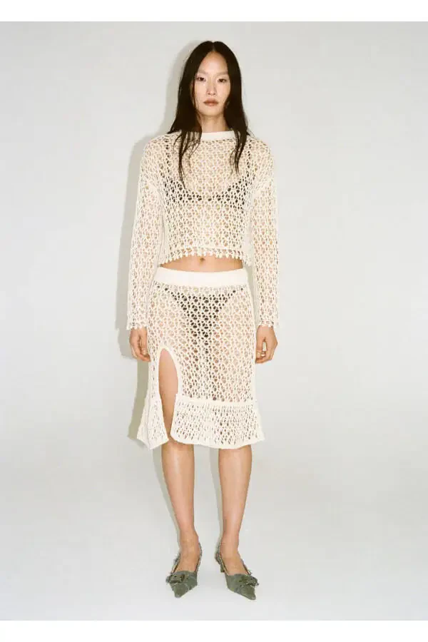 Cotton Crochet Sweater - 5