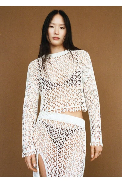 Cotton Crochet Sweater - 8
