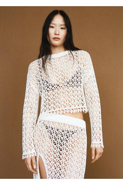Cotton Crochet Sweater - 8