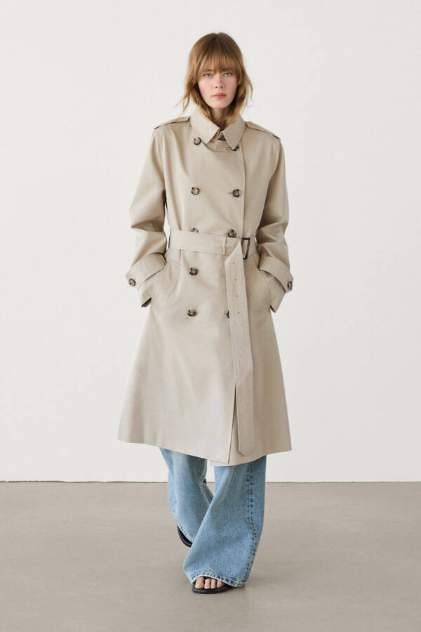 Cotton double-breasted trench coat - 2