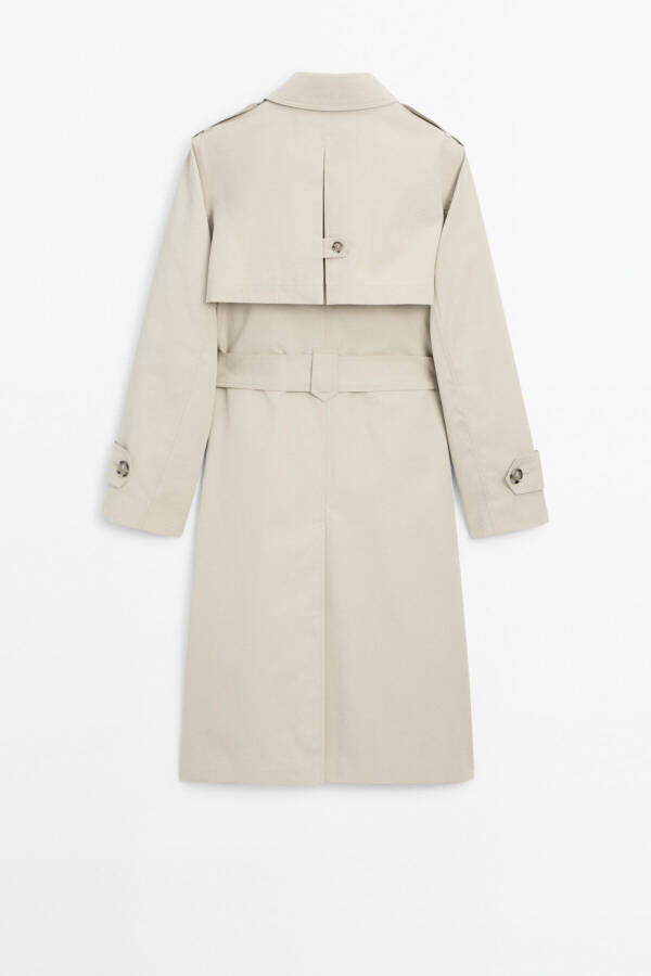 Cotton double-breasted trench coat - 8