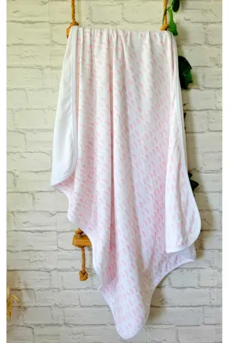 Cotton Double Layered Jersey Girl-Boy Newborn-Baby Swaddle Blanket/Pink Cloudy-LIGHT PINK 