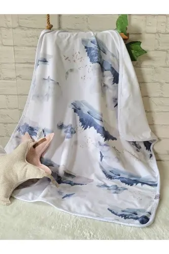 Cotton Double Layered Jersey Girl-Boy Newborn/Baby Swaddle Blanket 75x90 Cm/sky-BLUE - PAMUK HANIM (1)