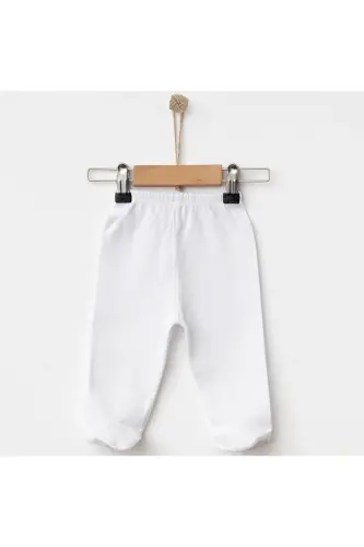 Cotton Footed Baby Bottom Pants-White 