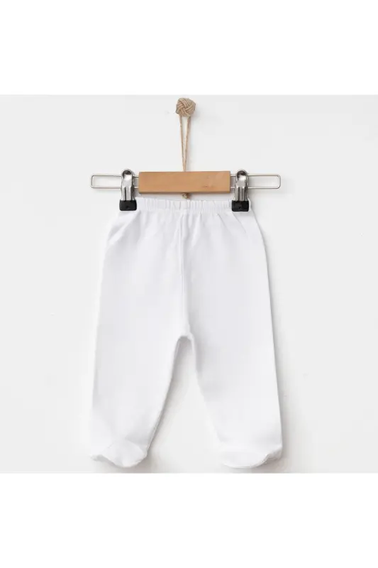 Cotton Footed Baby Bottom Pants-White - 1