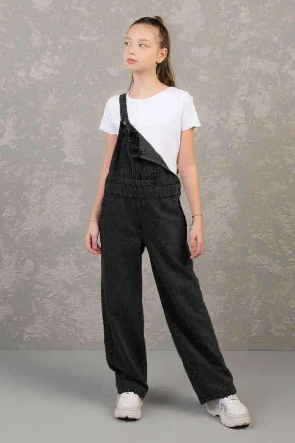 Cotton Gabardine Jumpsuit for Girls, Ages 9-14 - 3
