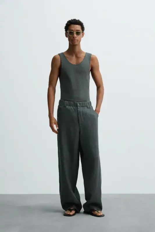 COTTON - HEMP WICK TANK TOP - Anthracite grey - 1