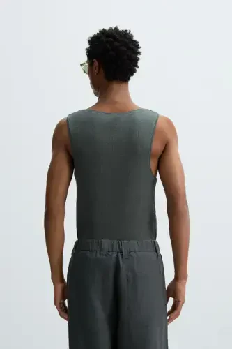 COTTON - HEMP WICK TANK TOP - Anthracite grey - 3