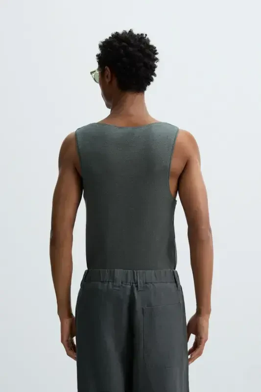 COTTON - HEMP WICK TANK TOP - Anthracite grey - 3