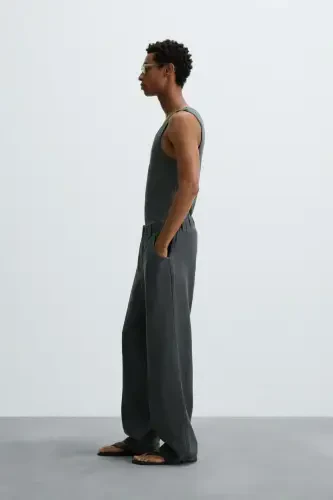 COTTON - HEMP WICK TANK TOP - Anthracite grey - 4