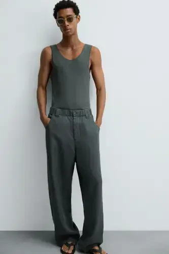 COTTON - HEMP WICK TANK TOP - Anthracite grey - 5