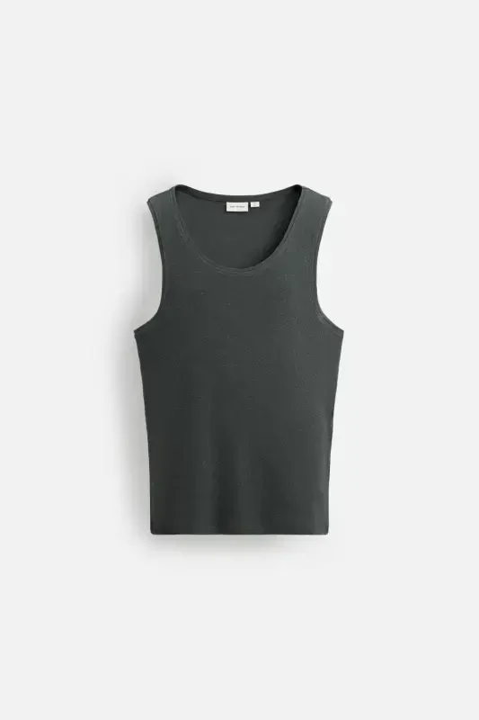 COTTON - HEMP WICK TANK TOP - Anthracite grey - 7