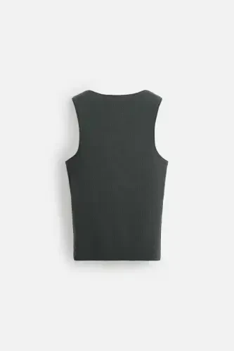 COTTON - HEMP WICK TANK TOP - Anthracite grey - 8