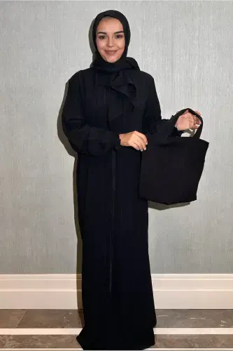 Cotton, high-quality, lightweight and soft fabric, one-piece, practical, black-bagged prayer dress - 1