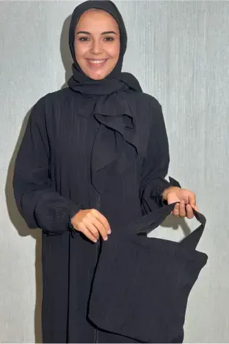 Cotton, high-quality, lightweight and soft fabric, one-piece, practical, black-bagged prayer dress - 3