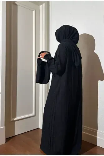 Cotton, high-quality, lightweight and soft fabric, one-piece, practical, black-bagged prayer dress - 4