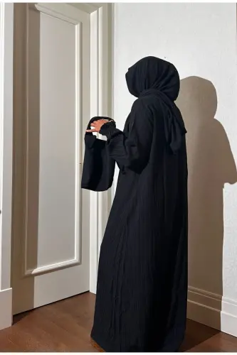 Cotton, high-quality, lightweight and soft fabric, one-piece, practical, black-bagged prayer dress - 5