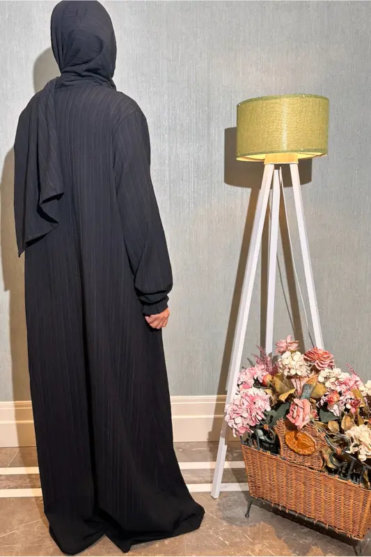 Cotton, high-quality, lightweight and soft fabric, one-piece, practical, black-bagged prayer dress - 7