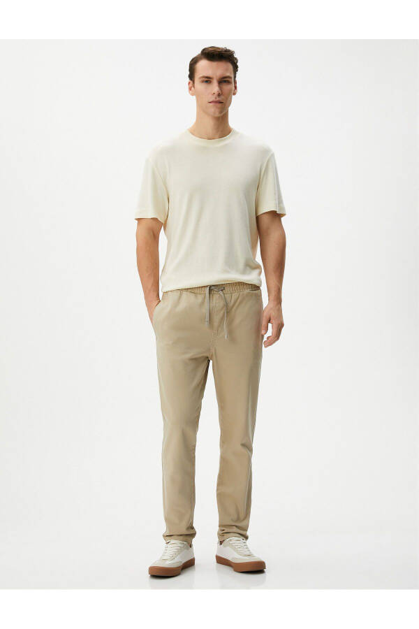 Cotton Jogger Pants with Pocket Detail and Drawstring Waist - 14