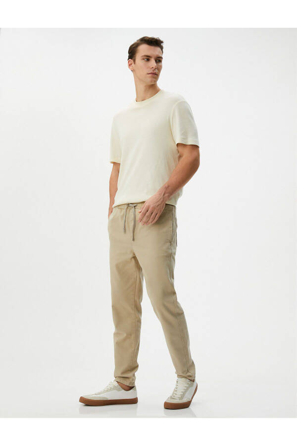 Cotton Jogger Pants with Pocket Detail and Drawstring Waist - 7