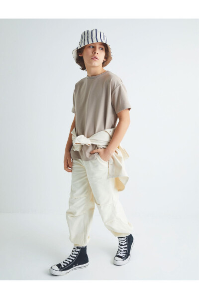 Cotton jogger parachute pants with pockets - 1