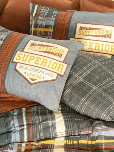 Cotton King Masculine Duvet Cover Set Ramiro Cinnamon - NEVRESIMDUNYASI (1)