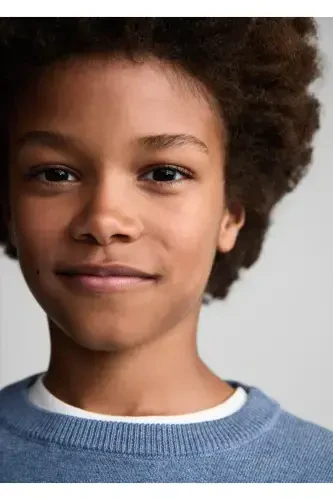 Cotton Knit Sweater - Blue - 8