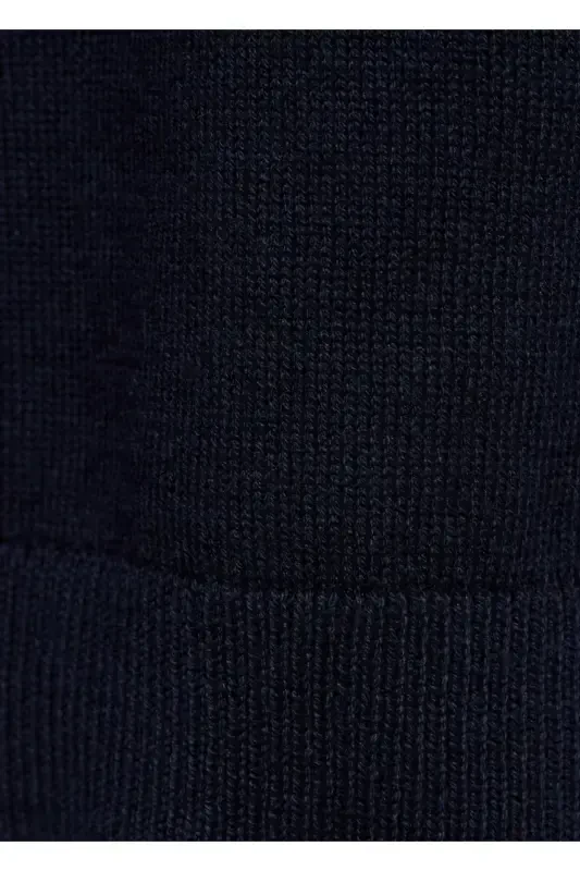 Cotton Knit Sweater-Navy - 6