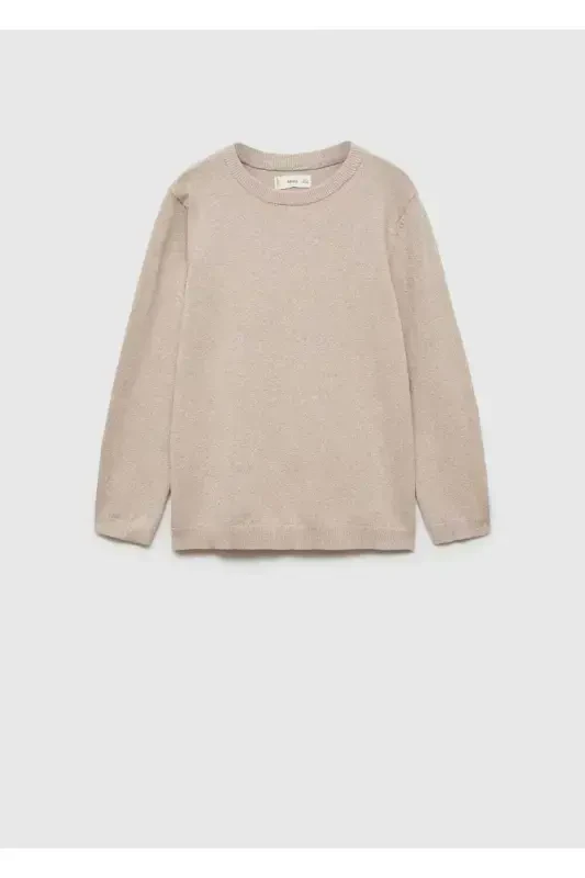 Cotton Knit Sweater-Sand Beige - 3