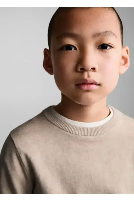 Cotton Knit Sweater-Sand Beige - 6