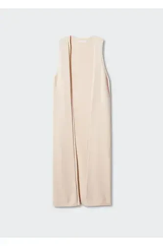 Cotton Knit Vest-Sand Beige - 1