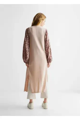 Cotton Knit Vest-Sand Beige - 2