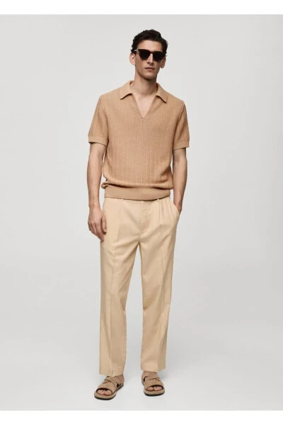 Cotton Knitted Pattern Polo Shirt - MANGO MAN (1)