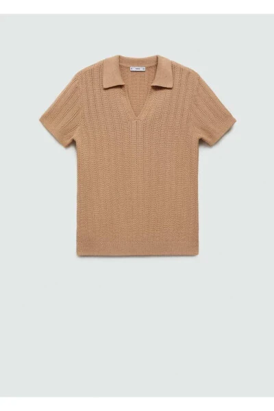 Cotton Knitted Pattern Polo Shirt - 3