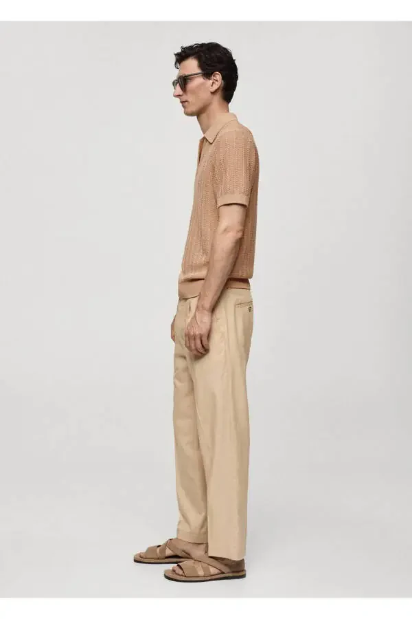 Cotton Knitted Pattern Polo Shirt - 6