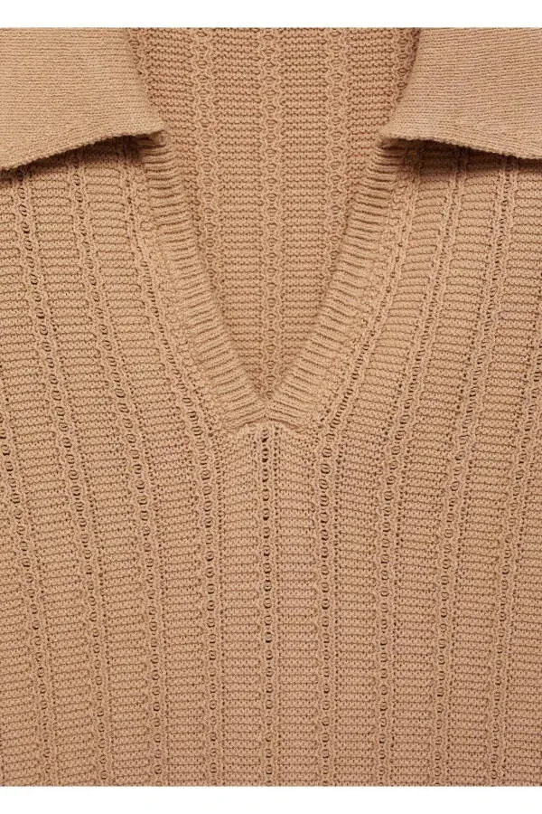 Cotton Knitted Pattern Polo Shirt - 7