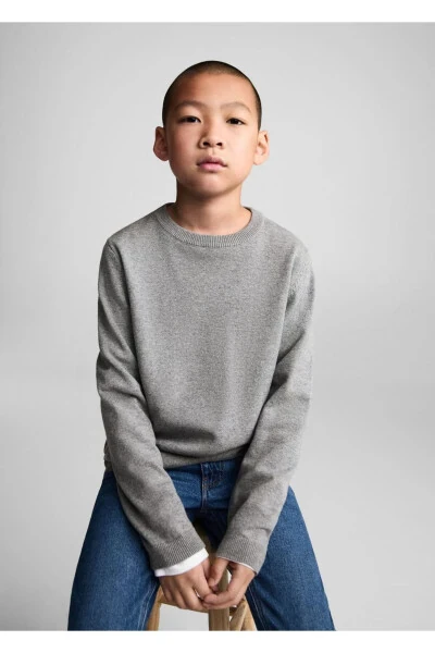 Cotton Knitted Sweater - MANGO KIDS