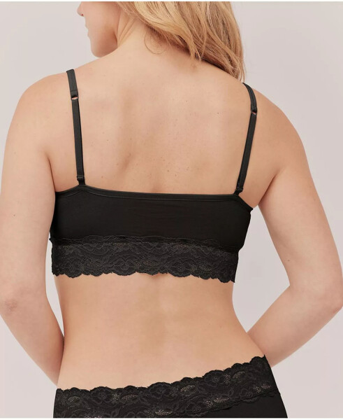 Cotton Lace Smooth Cup Bralette Black - 2