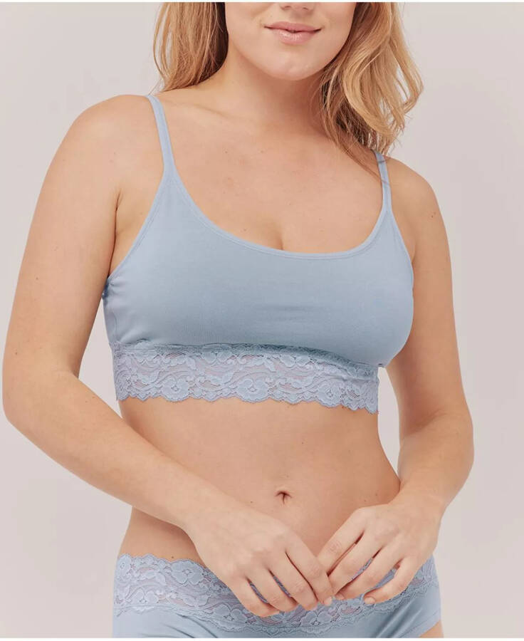 Cotton Lace Smooth Cup Bralette Periwinkle - 1