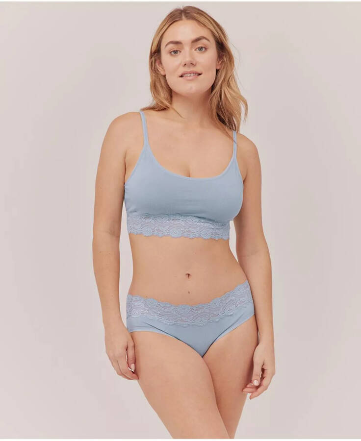 Cotton Lace Smooth Cup Bralette Periwinkle - 2