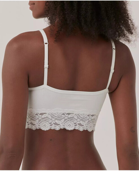 Cotton Lace Smooth Cup Bralette White - 2