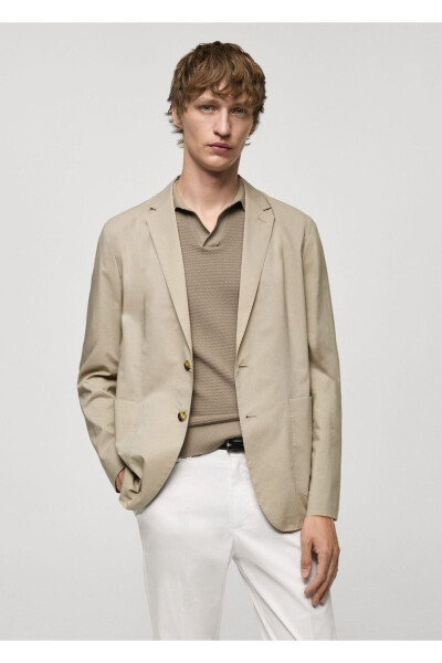 Cotton Lightweight Blazer Jacket - MANGO MAN
