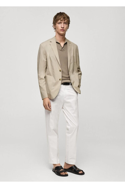 Cotton Lightweight Blazer Jacket - MANGO MAN (1)