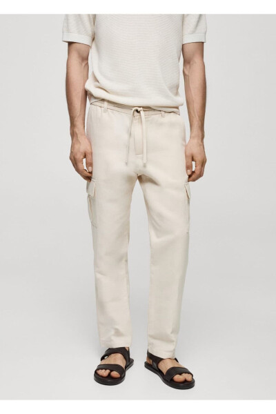 Cotton Linen Cargo Pants - MANGO MAN