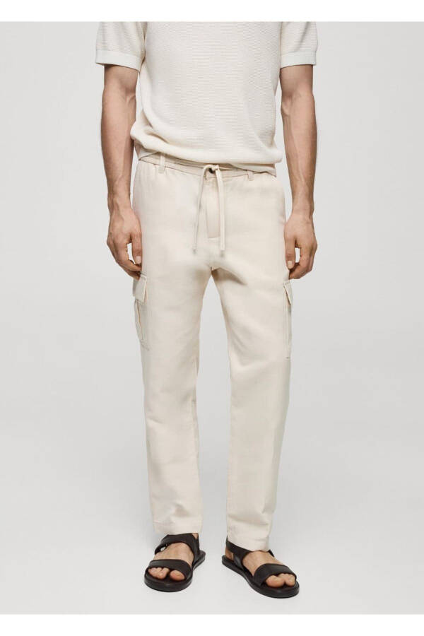 Cotton Linen Cargo Pants - 1