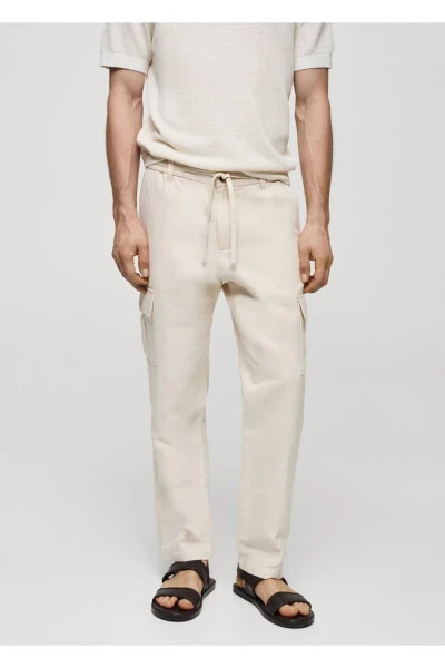 Cotton Linen Cargo Pants - MANGO MAN