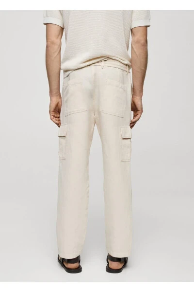 Cotton Linen Cargo Pants - 4