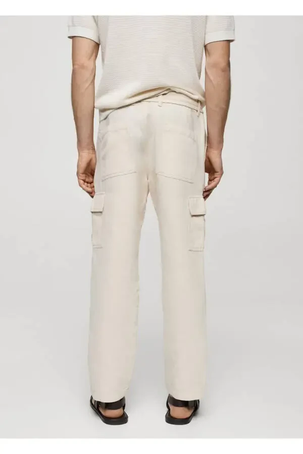 Cotton Linen Cargo Pants - 4