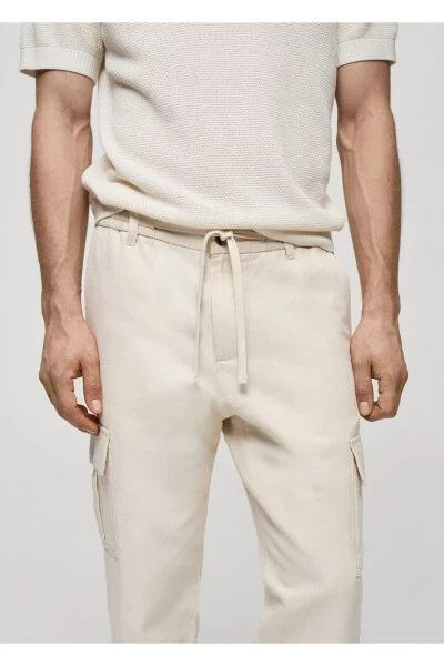 Cotton Linen Cargo Pants - 5